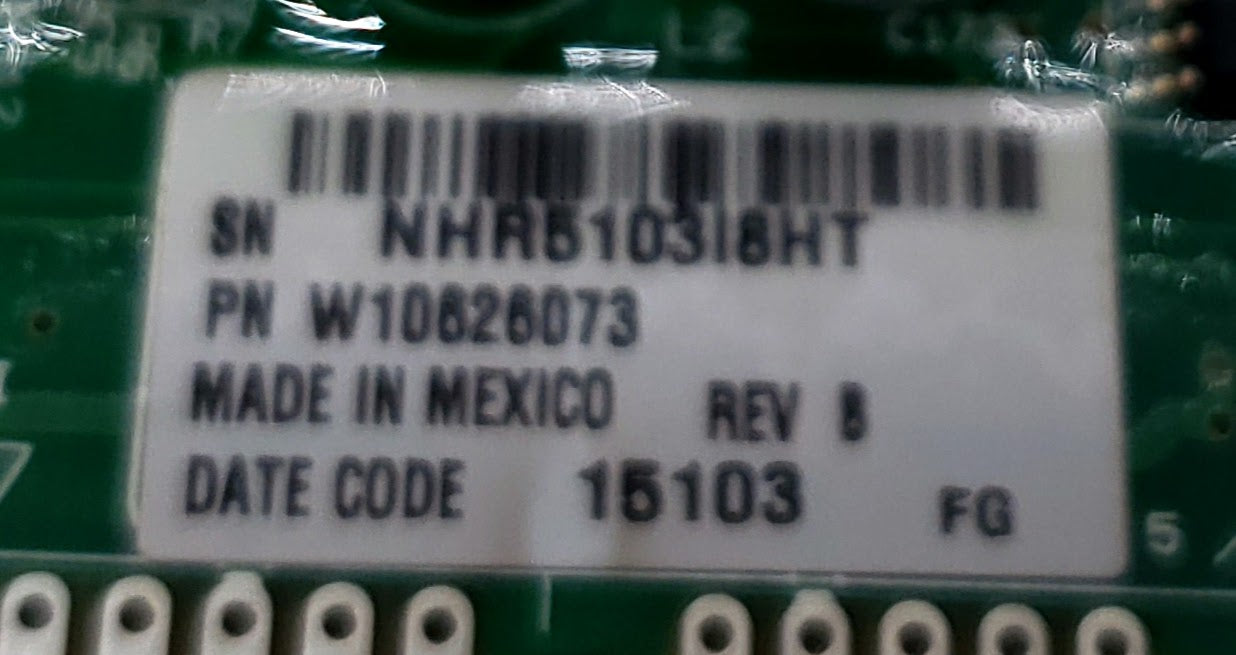 Whirlpool Washer Control  W10626073