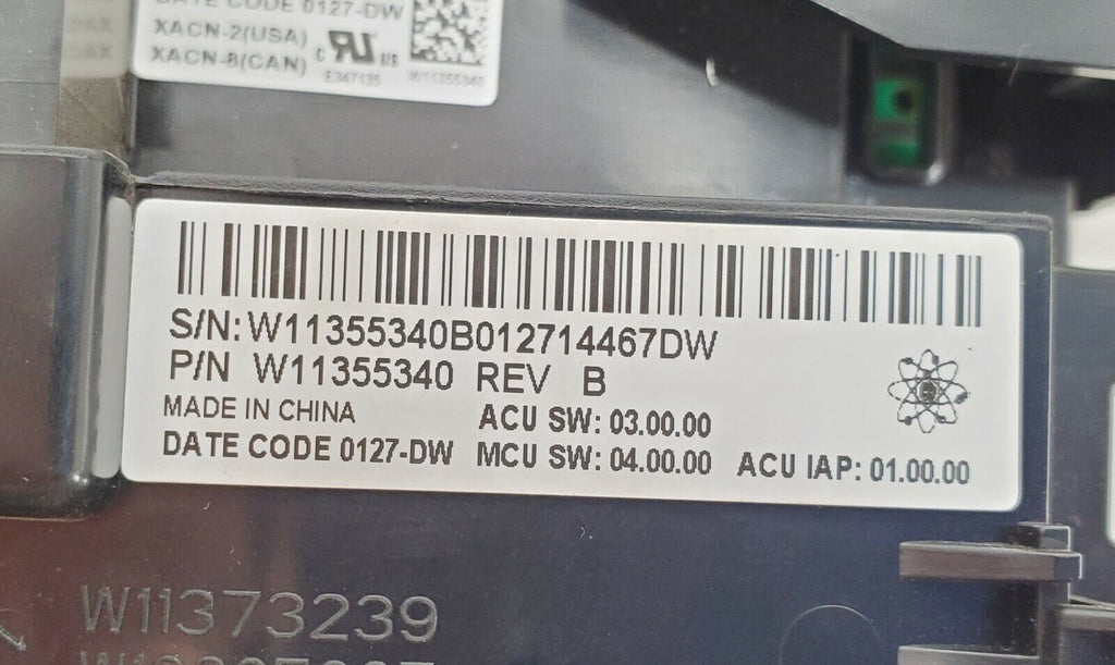 OEM Whirlpool Washer Control W11355340 Same Day Ship & Lifetime Warranty