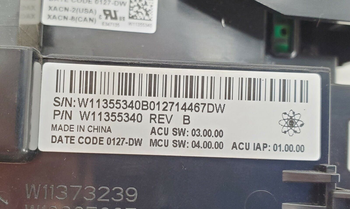 OEM Whirlpool Washer Control W11355340 Same Day Ship & Lifetime Warranty