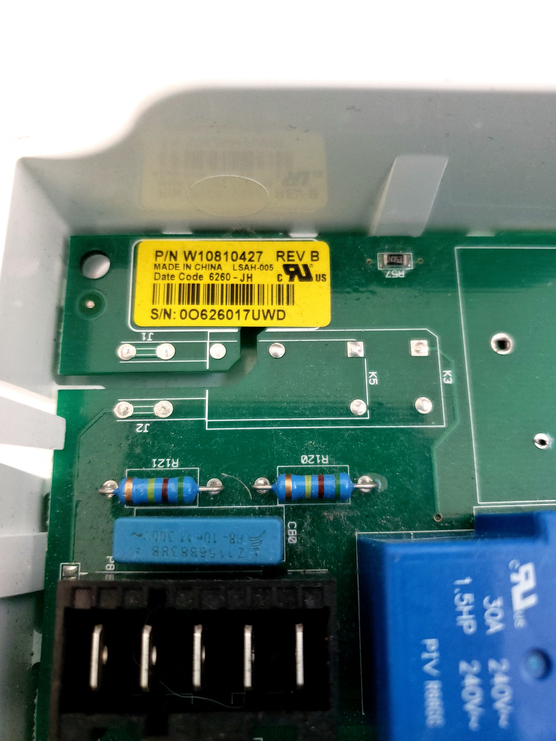 Whirlpool Dryer Control Board W10810427