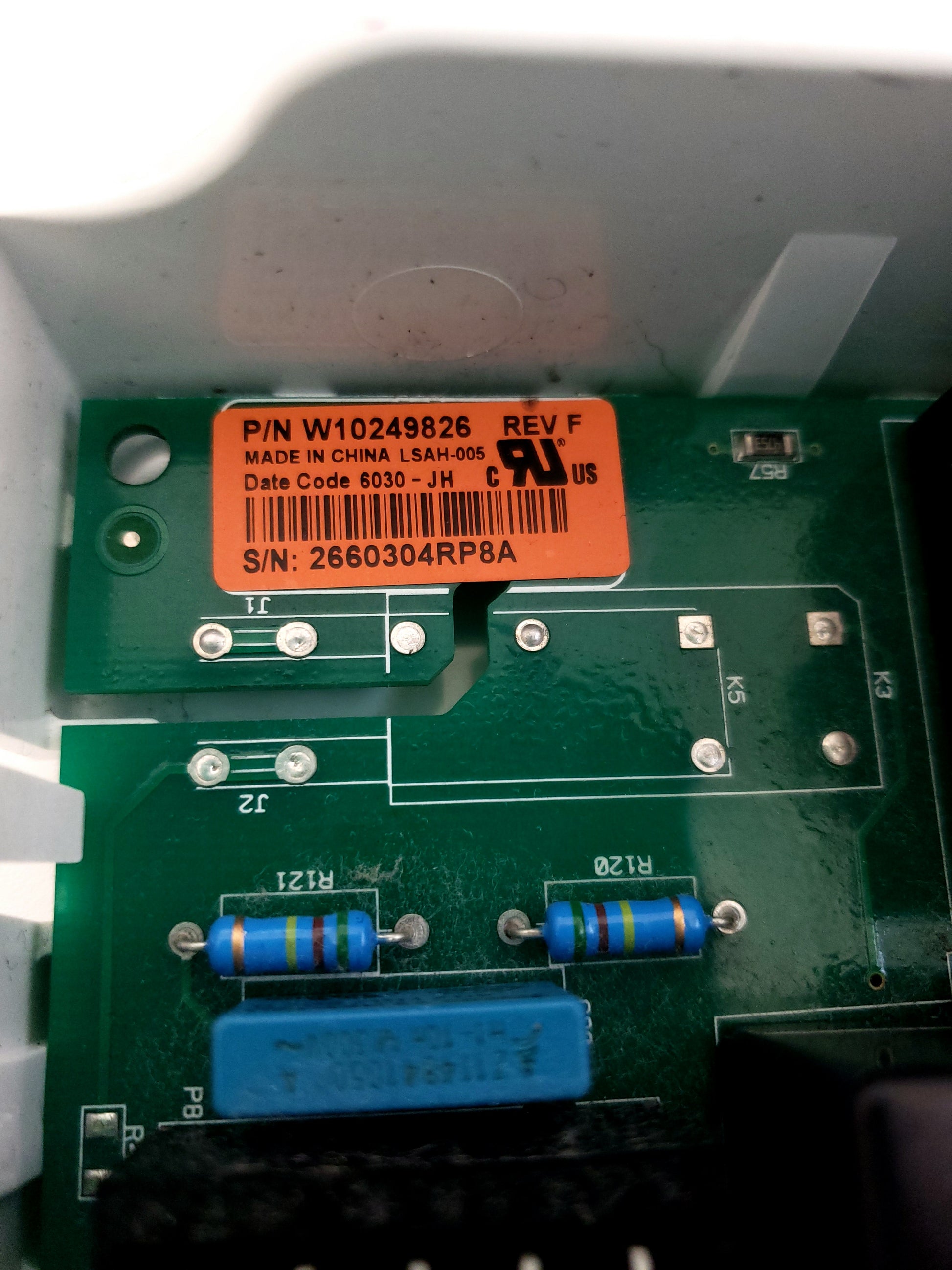 Whirlpool Dryer Control Board W10249826