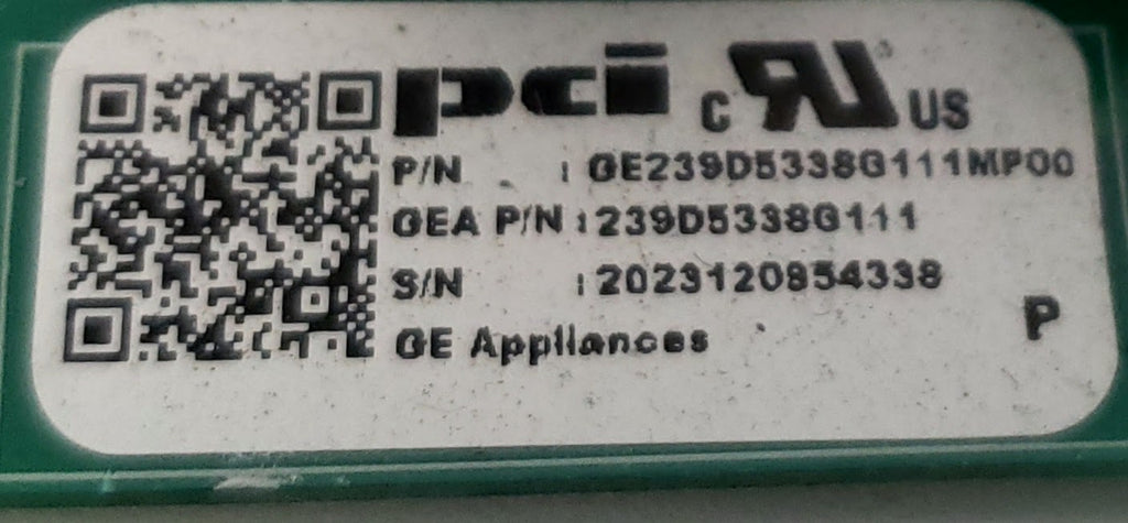 GE Refrigerator Control 239D5338G111