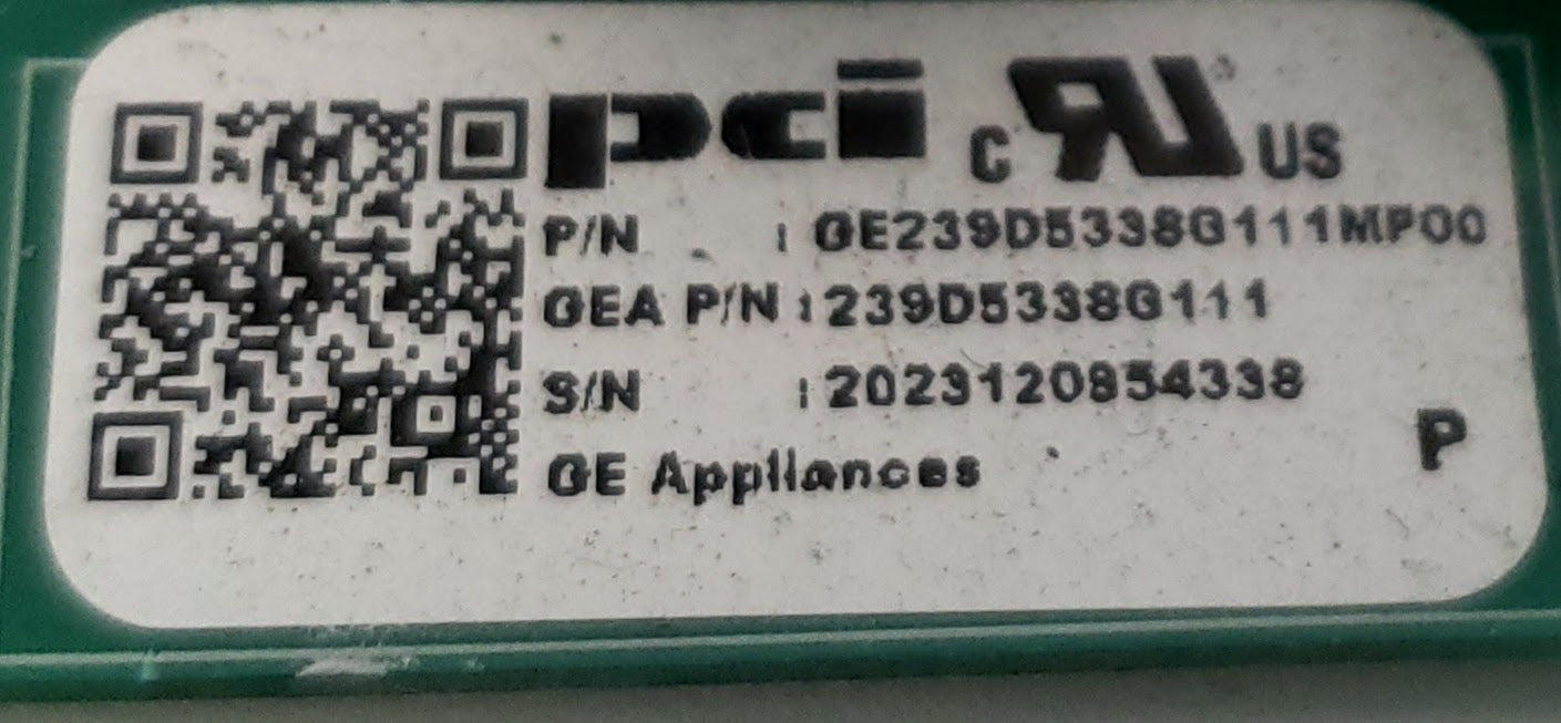 GE Refrigerator Control 239D5338G111