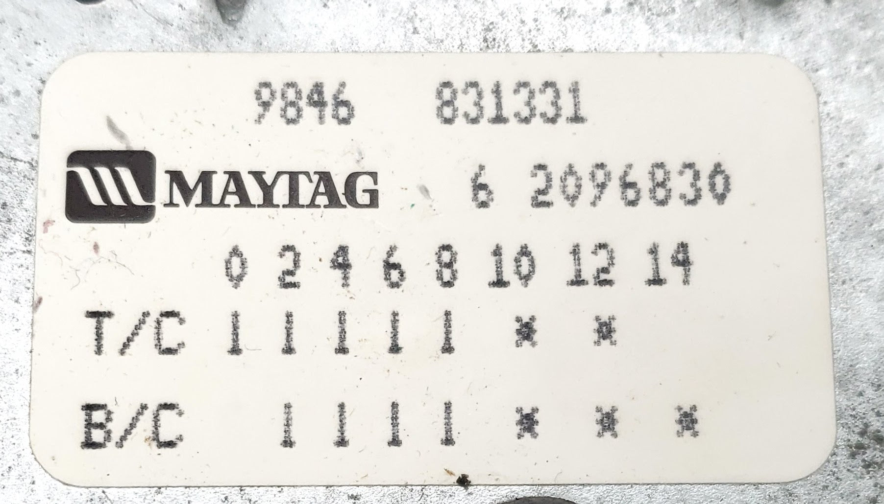 Maytag Washer Timer  2096830