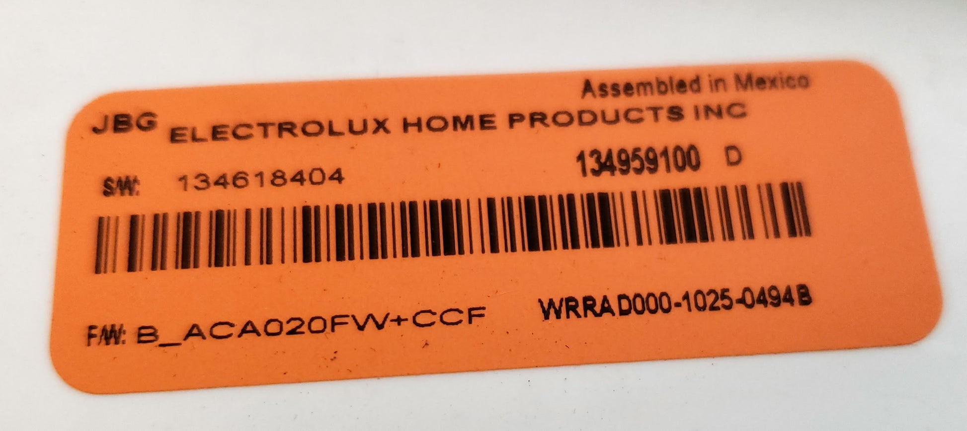 Frigidaire Washer Control  134959100