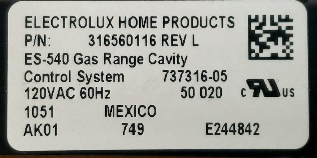 Frigidaire Range Control  316560116