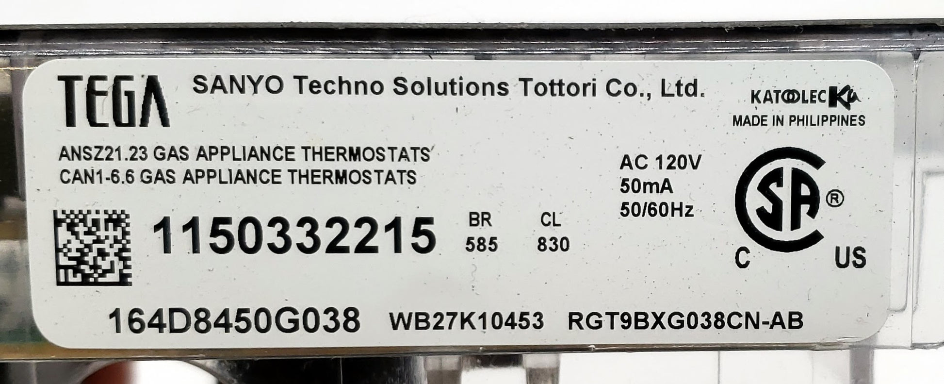 GE Range Control  WB27K10453