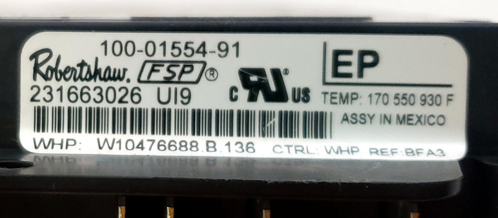 Whirlpool Range Control W10476688