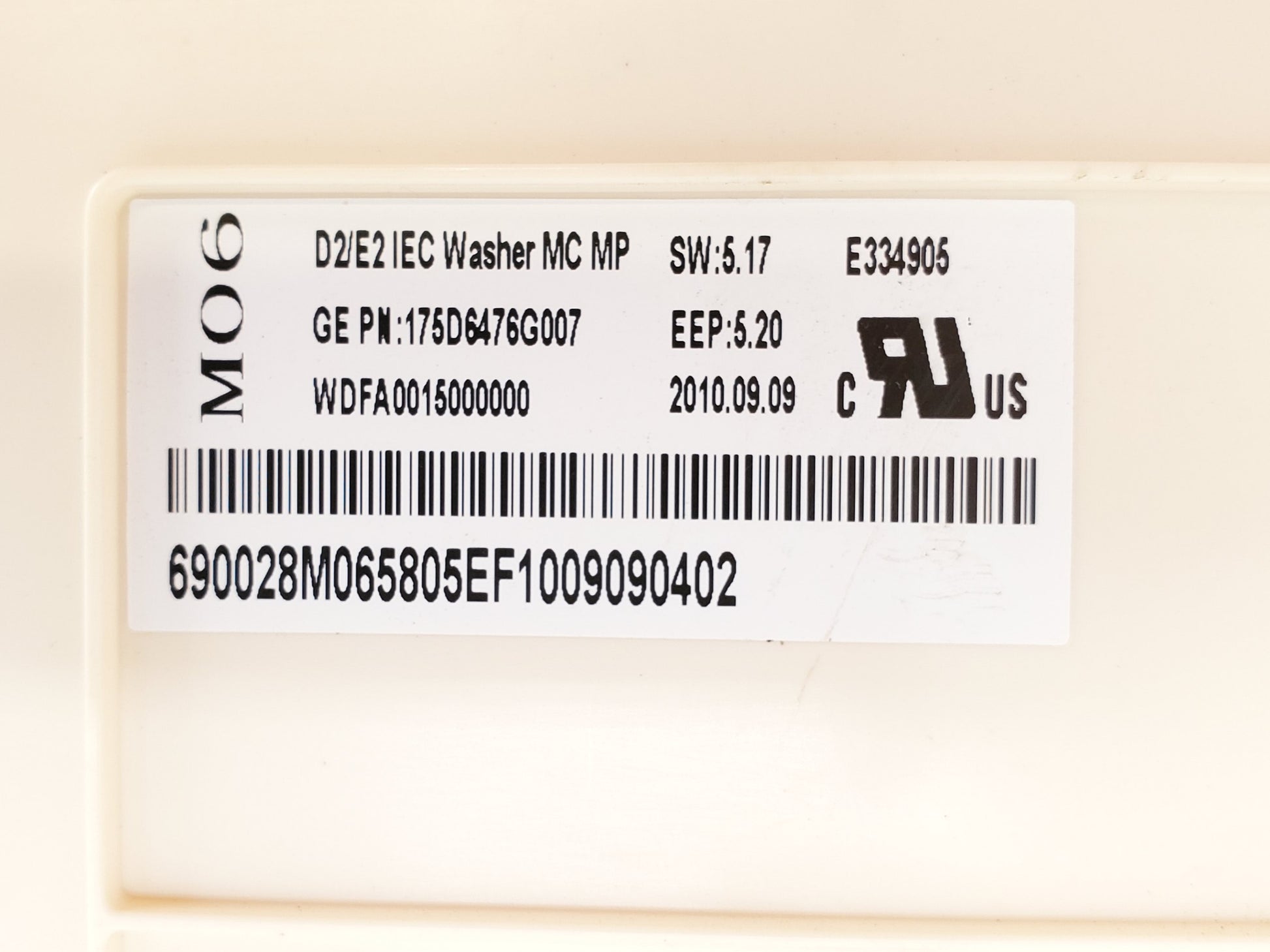 GE Washer Control Board 175D6476G007