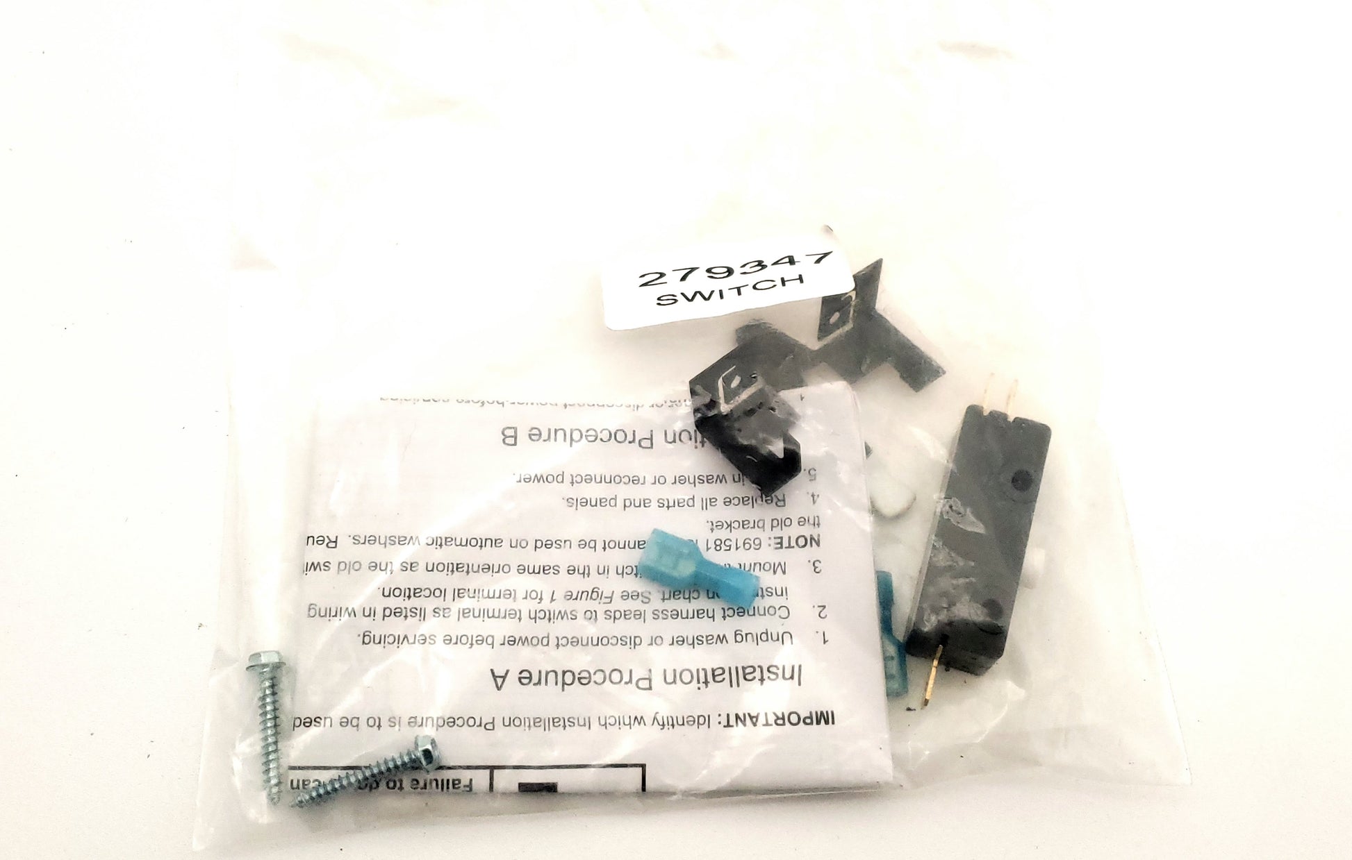 Whirlpool Dryer / Washer Door Switch 279347
