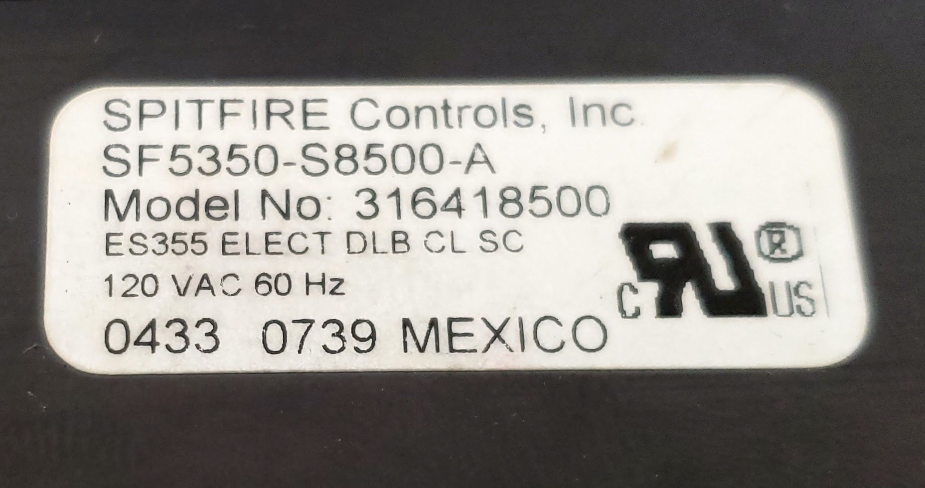 Frigidaire Range Control 316418500