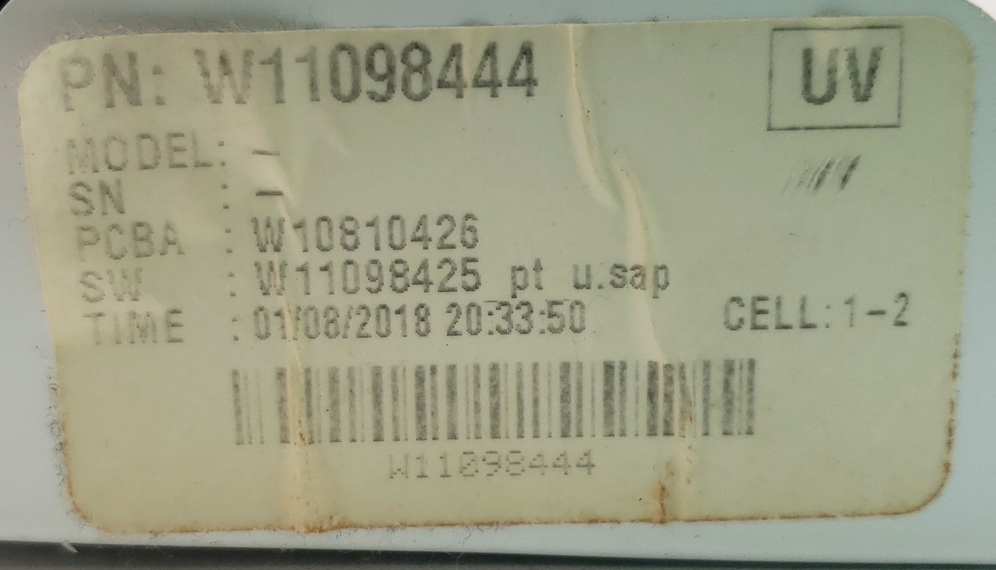 Whirlpool Dryer Control W11098444