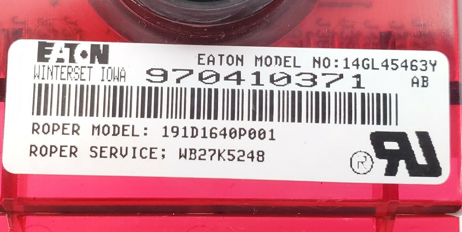 GE Range Control WB27K5248