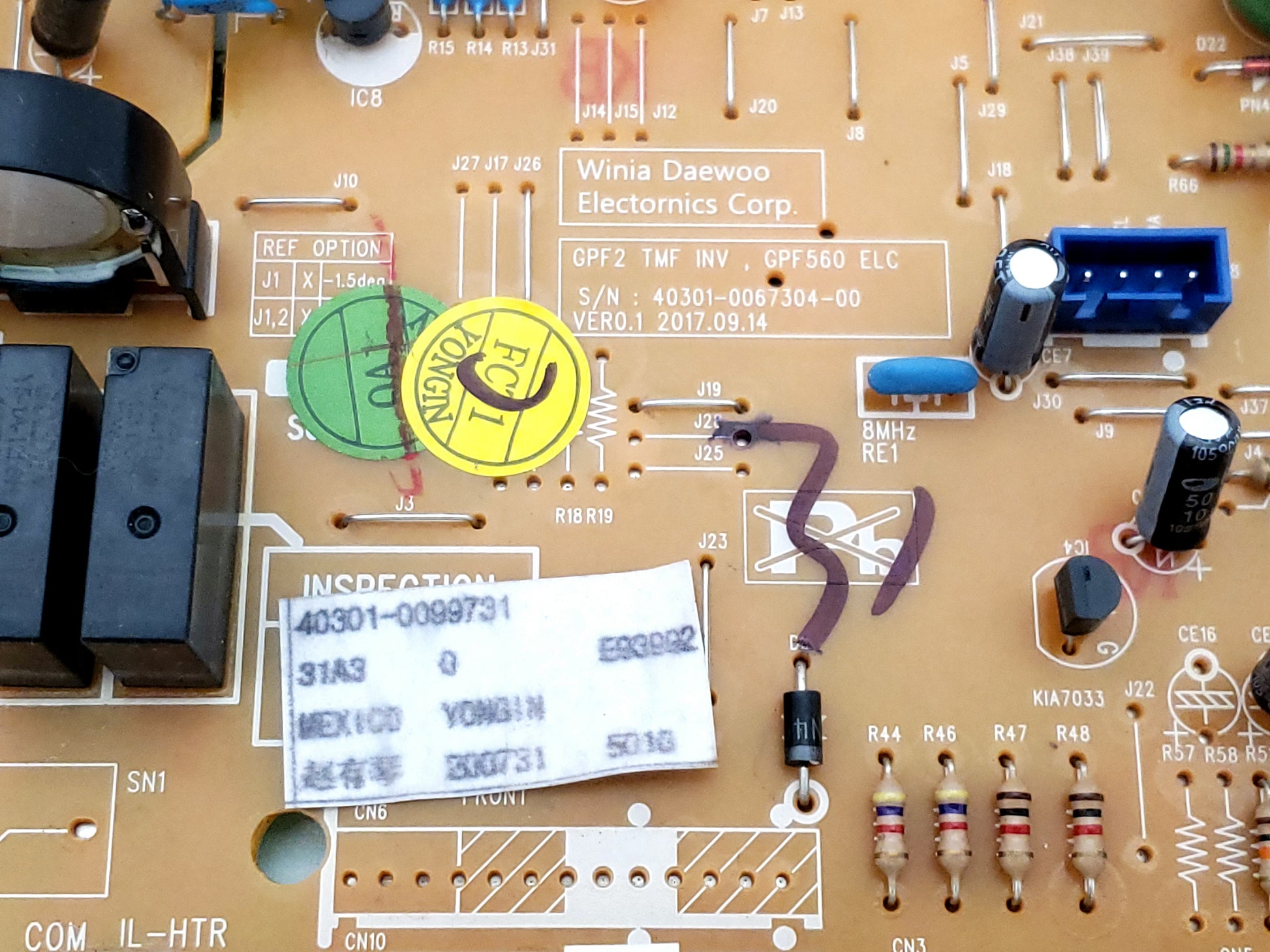 Daewoo Refrigerator Control 40301-0099731