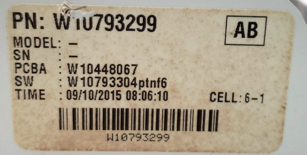 Whirlpool Dryer Control W10793299