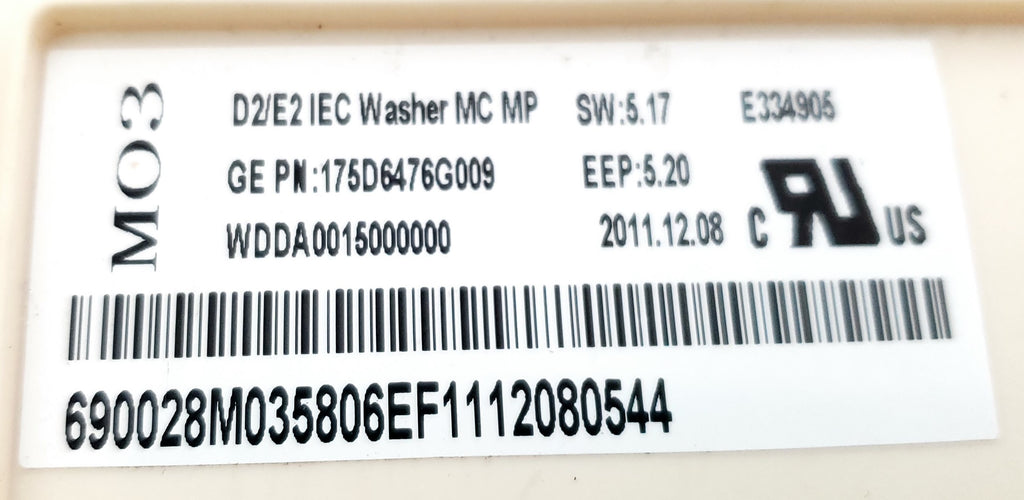 GE Washer Control 175D6476G009
