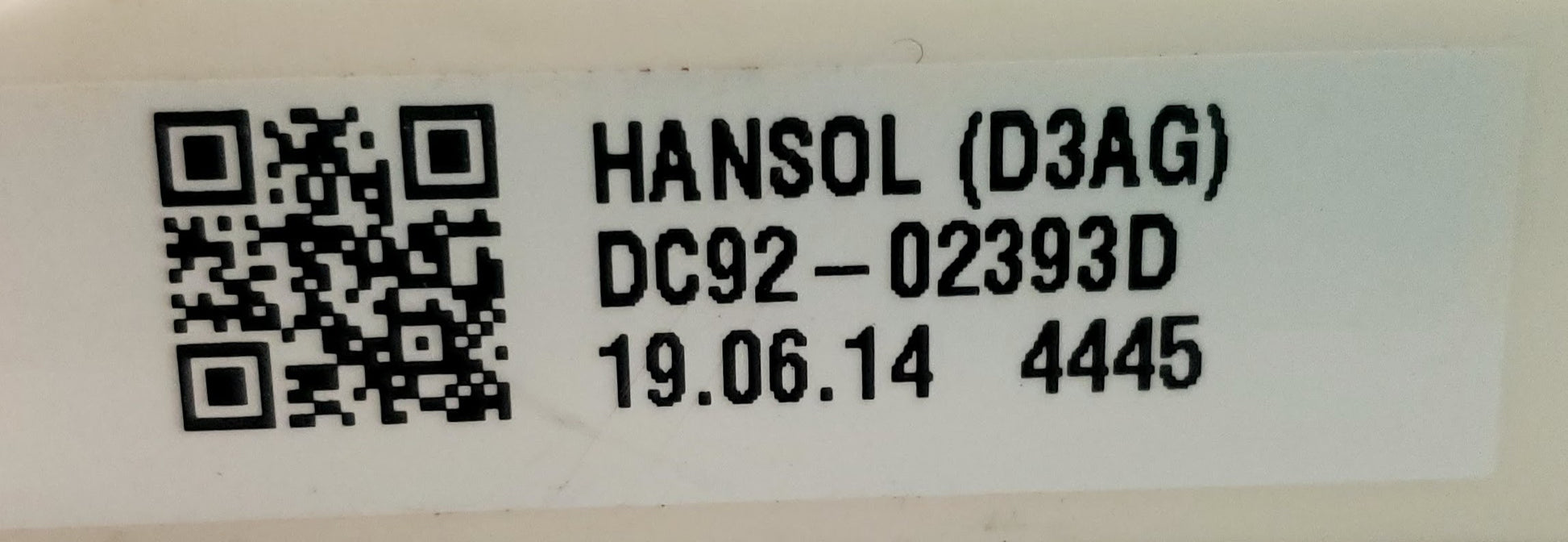 Samsung Washer Control  DC92-02393D