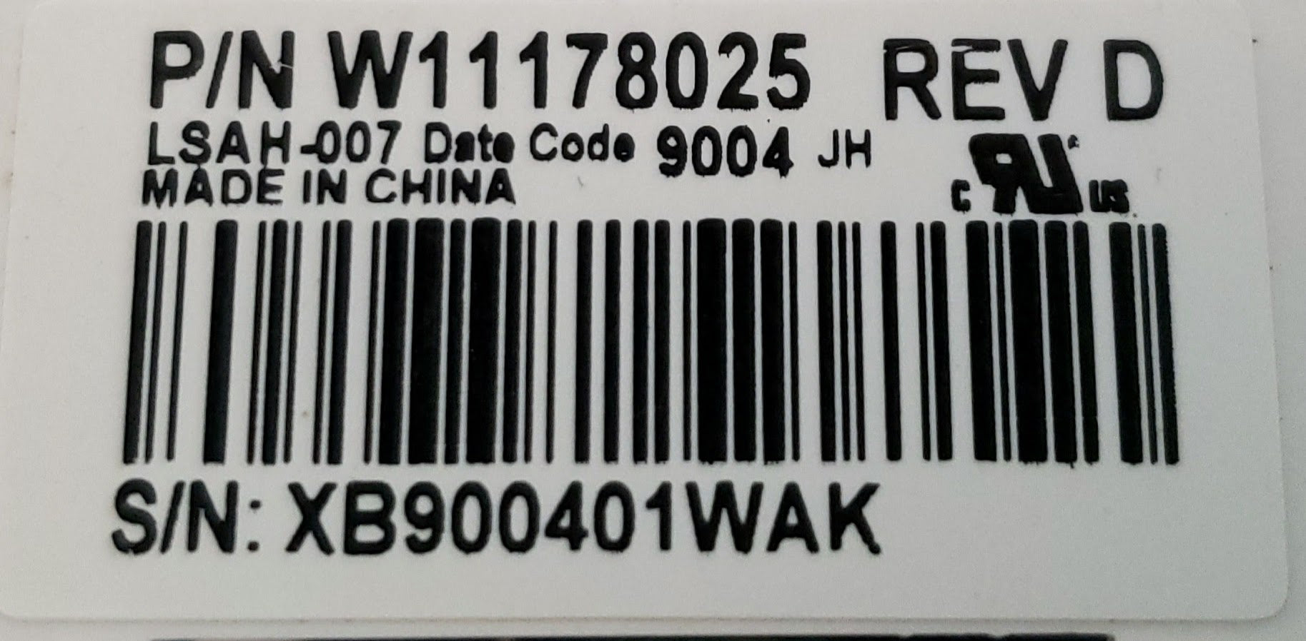 Whirlpool Dryer Control W11178025