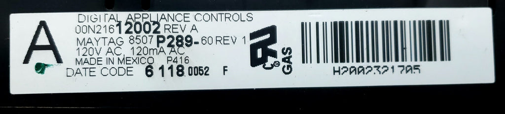 Whirlpool Range Control  8507P289-60