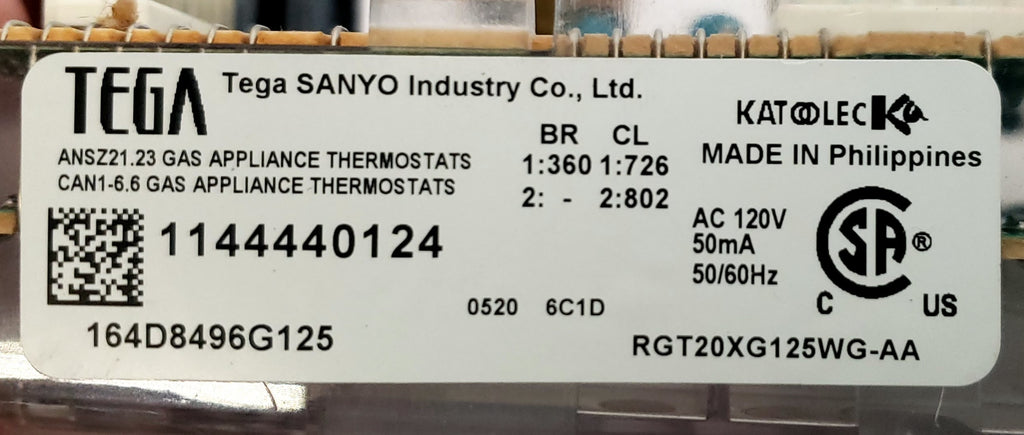 GE Range Control  164D8496G125