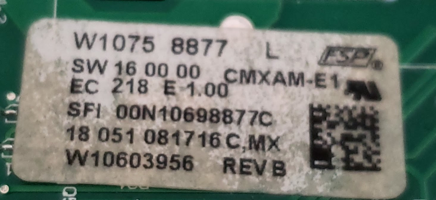 Whirlpool Range Control  W10758877