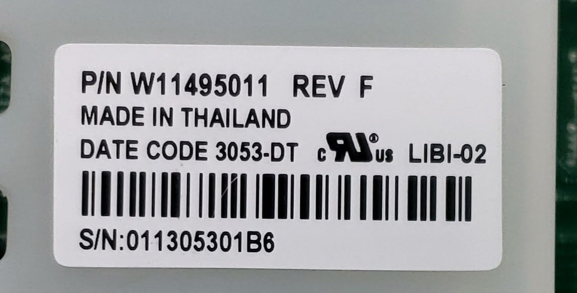 Whirlpool Dryer Control W11495011