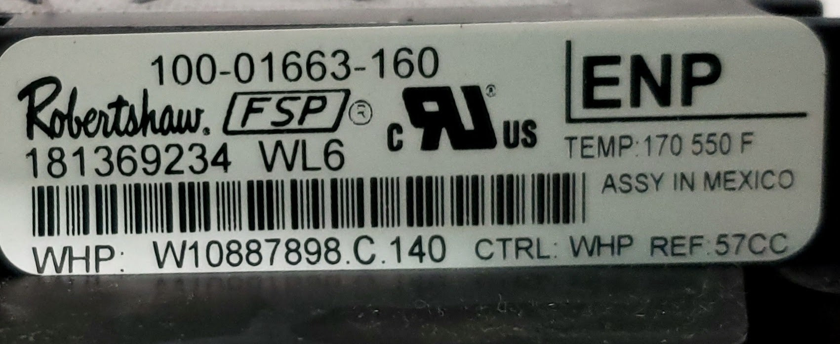 Whirlpool Range Control  W10887898