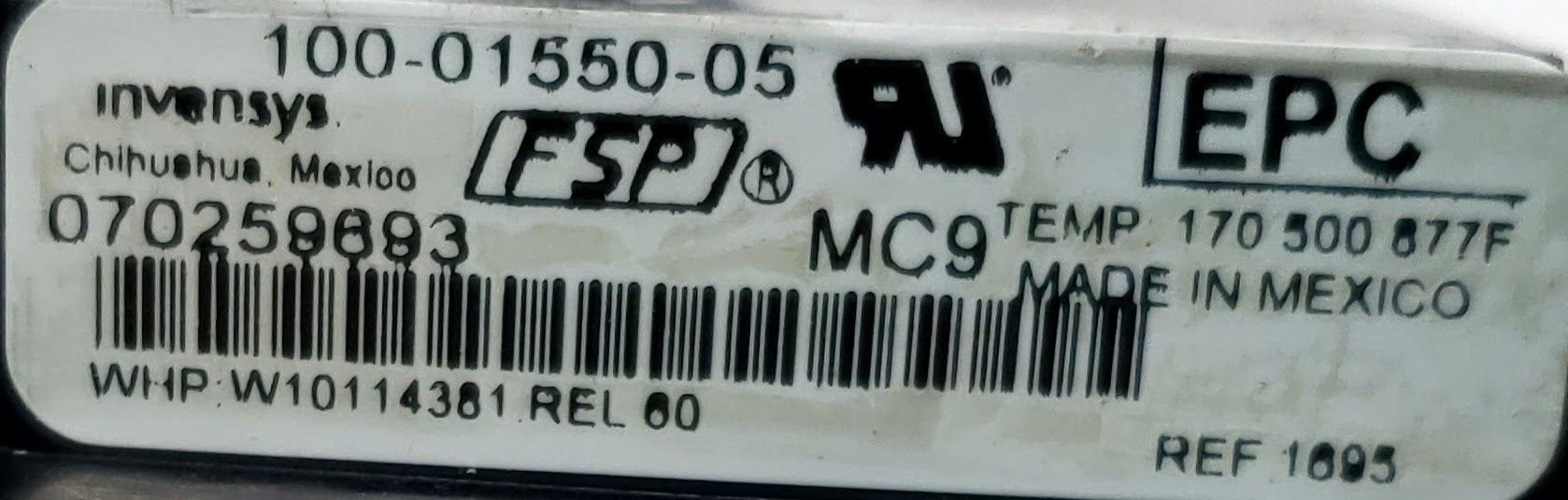 Whirlpool Range Control  W10114381