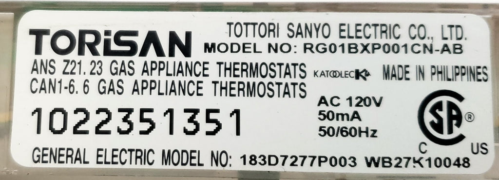 GE Range Control  WB27K10048