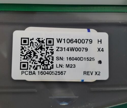 Whirlpool Washer Control  W10640079