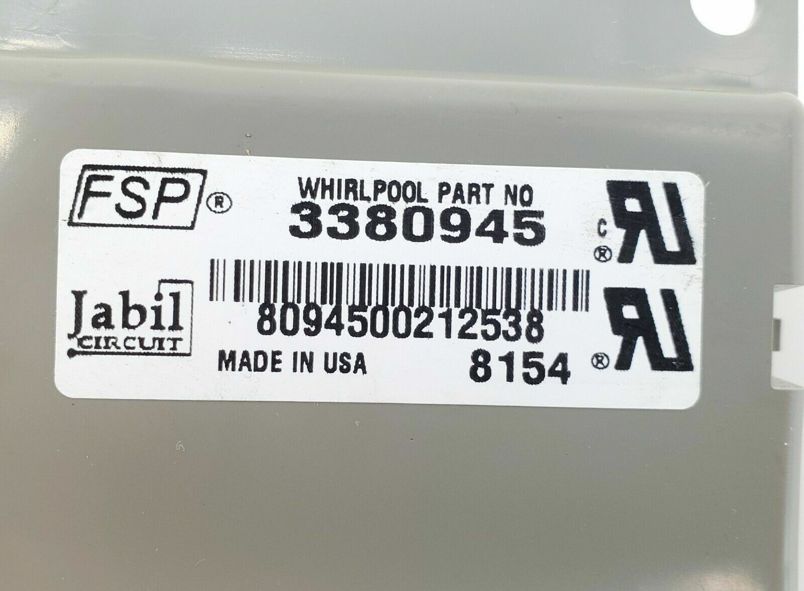 KitchenAid Whirlpool Dishwasher Control 3380945 Same Day Ship & Lifetime Warranty