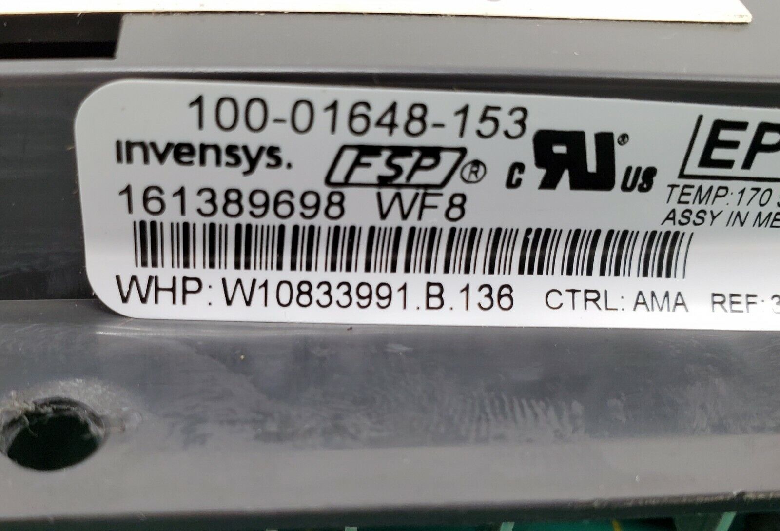 Whirlpool Range Control W10833991