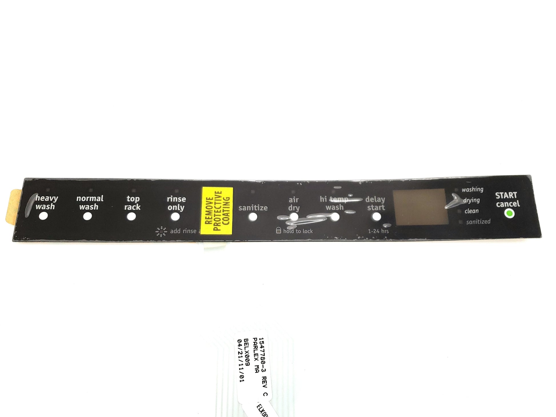 Frigidaire Dishwasher Control Panel Overlay 154778003