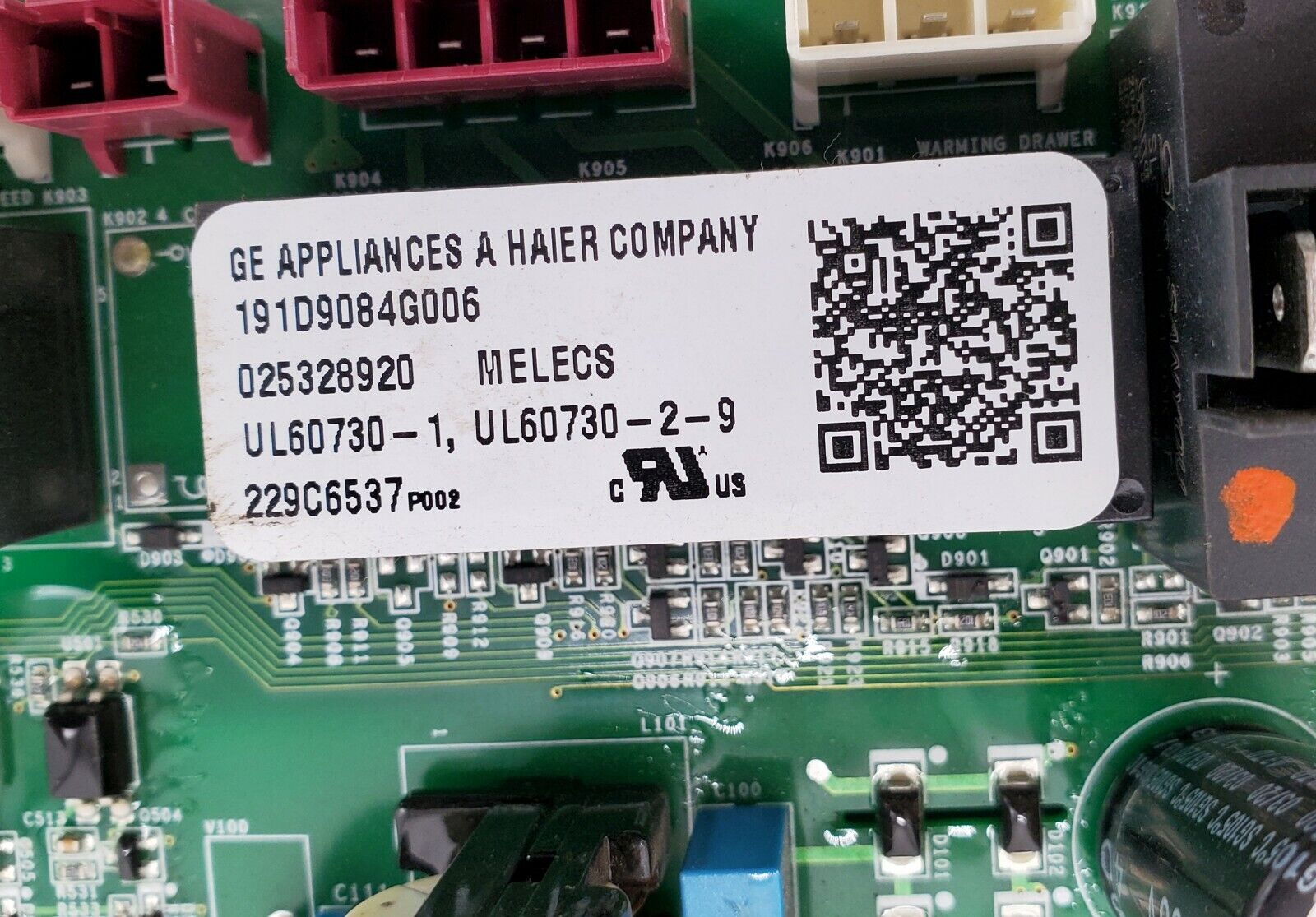 GE Range Control 191D9084G006