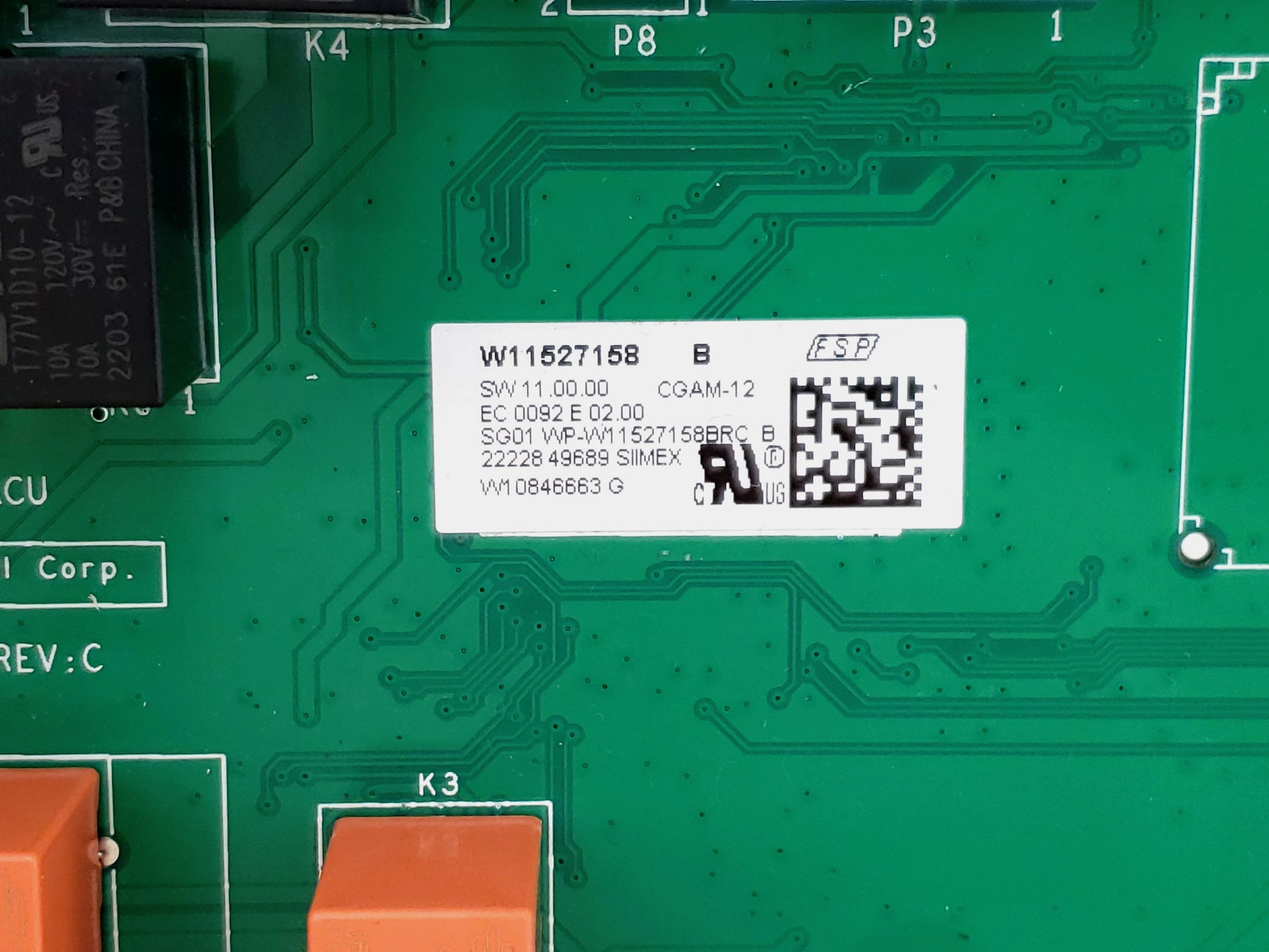 Whirlpool Range Control Board W11527158
