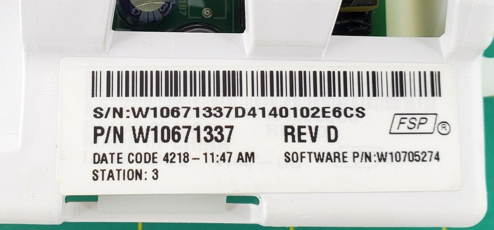 Whirlpool Washer Control W10671337