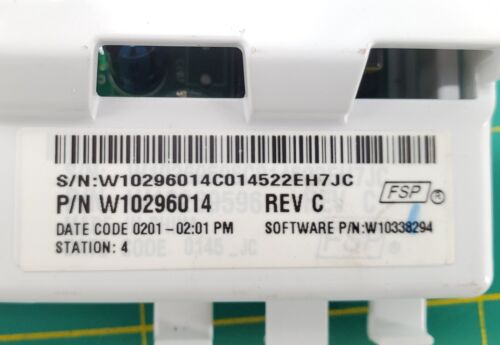 Whirlpool Washer Control Board W10296014