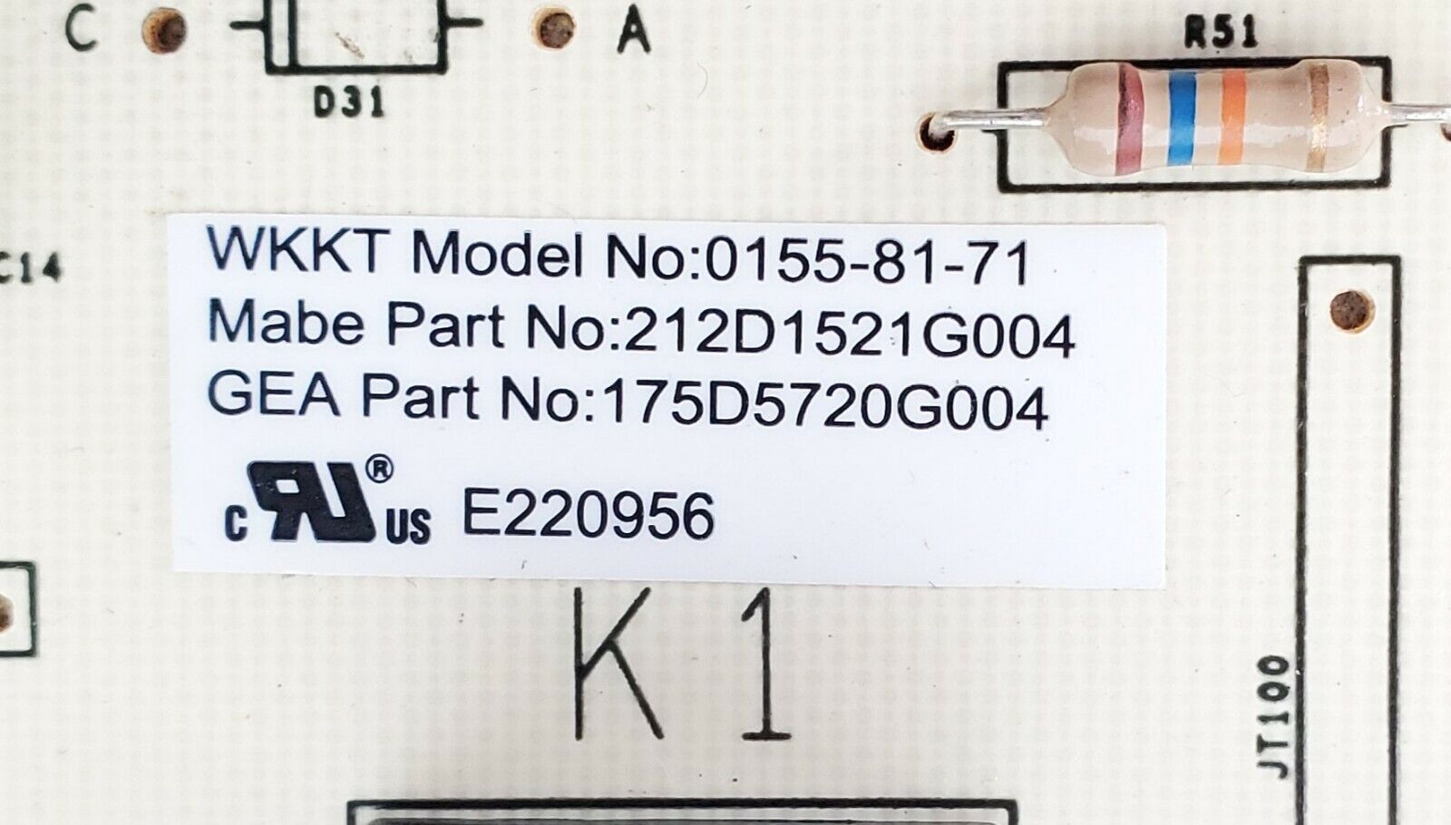 GE Dryer Control Board 175D5720G004