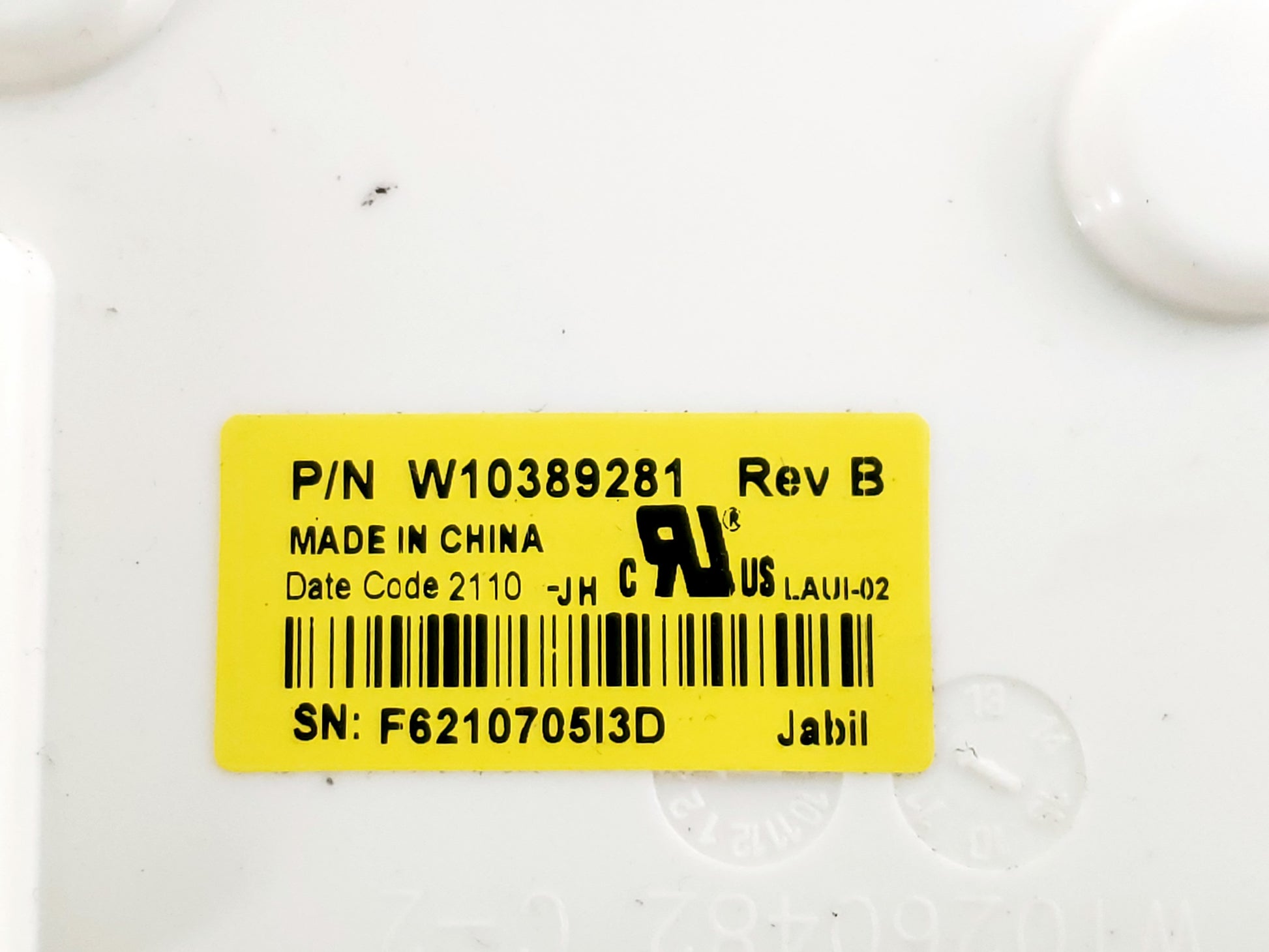 Whirlpool Dryer User Interface W10389271