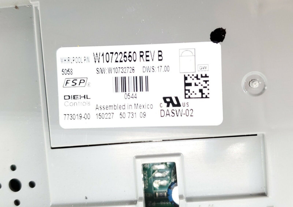 OEM Kenmore Dishwasher Control W10722550 Same Day Shipping & Lifetime Warranty