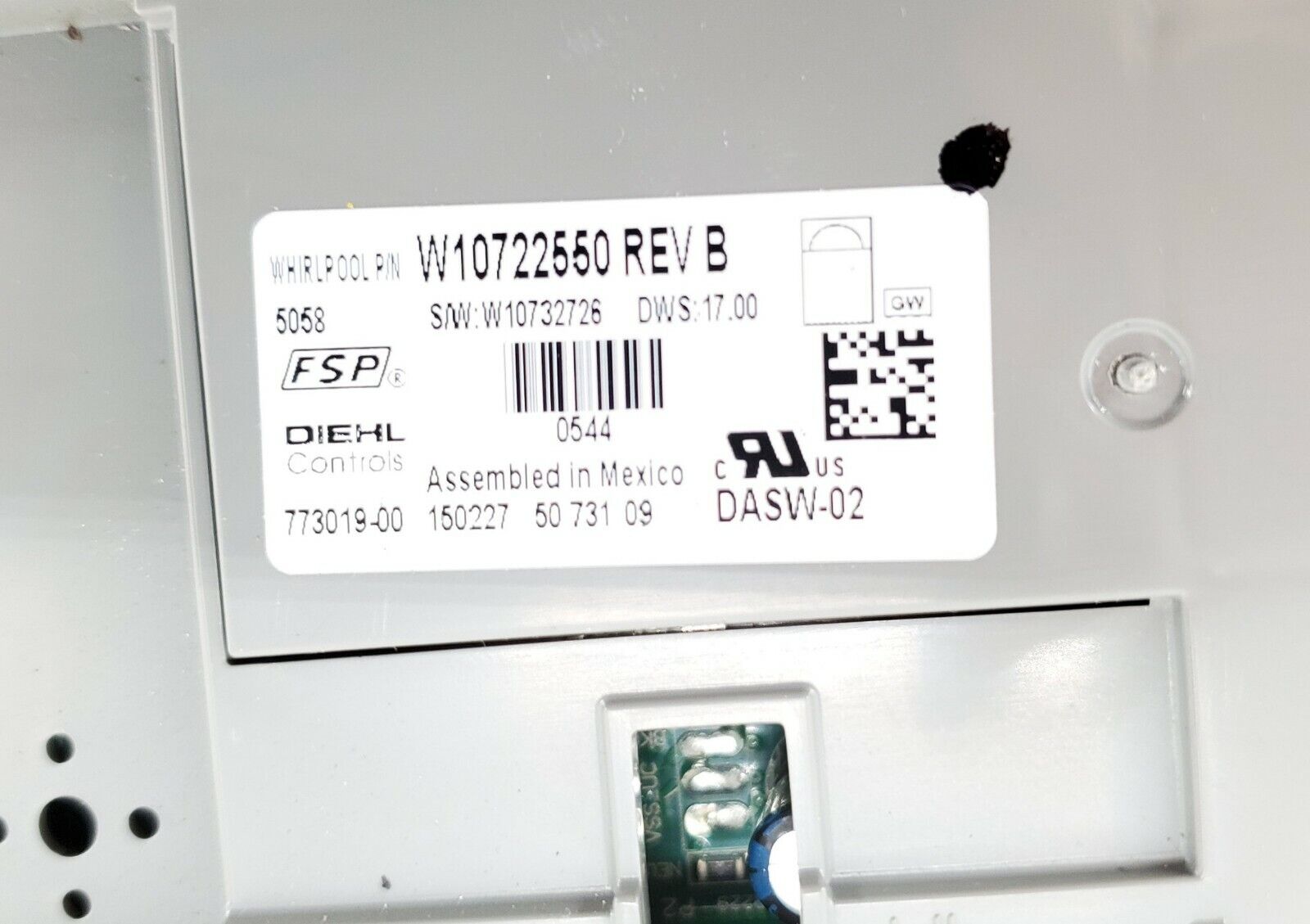 OEM Kenmore Dishwasher Control W10722550 Same Day Shipping & Lifetime Warranty
