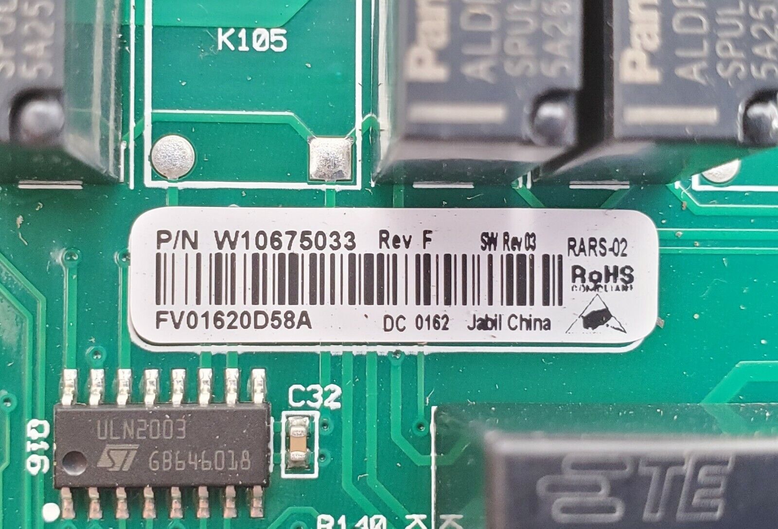 OEM  Whirlpool Refrigerator Control W10675033