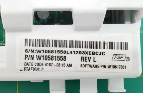Whirlpool Washer Control W10581558