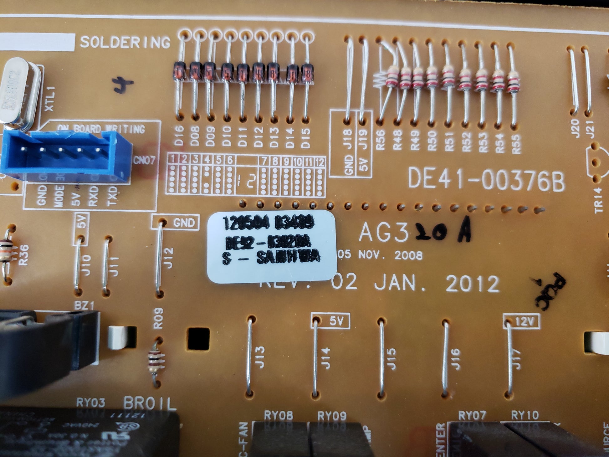 Samsung Range Control Board DE92-03020A