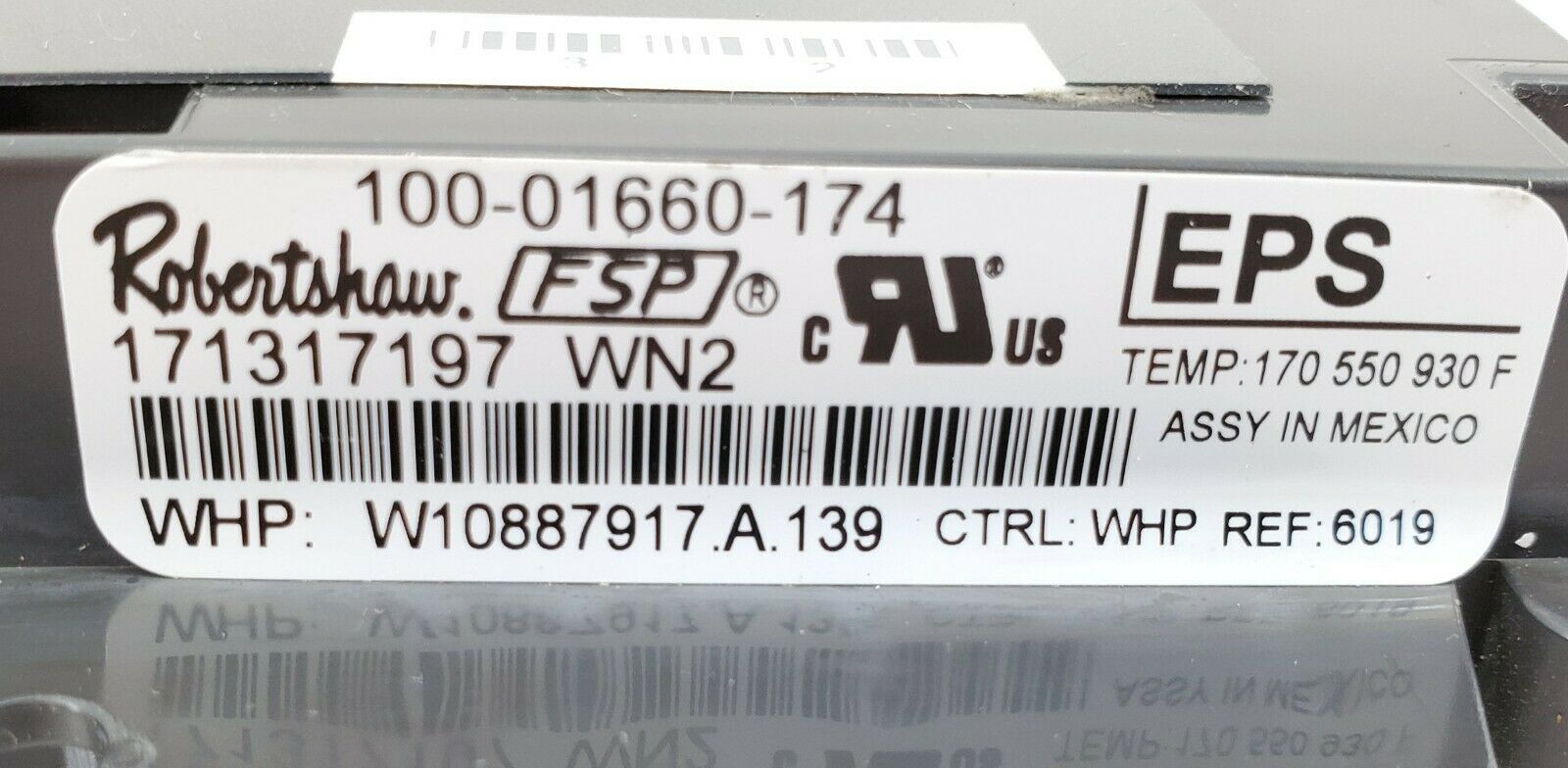 Whirlpool Range Control W10887917