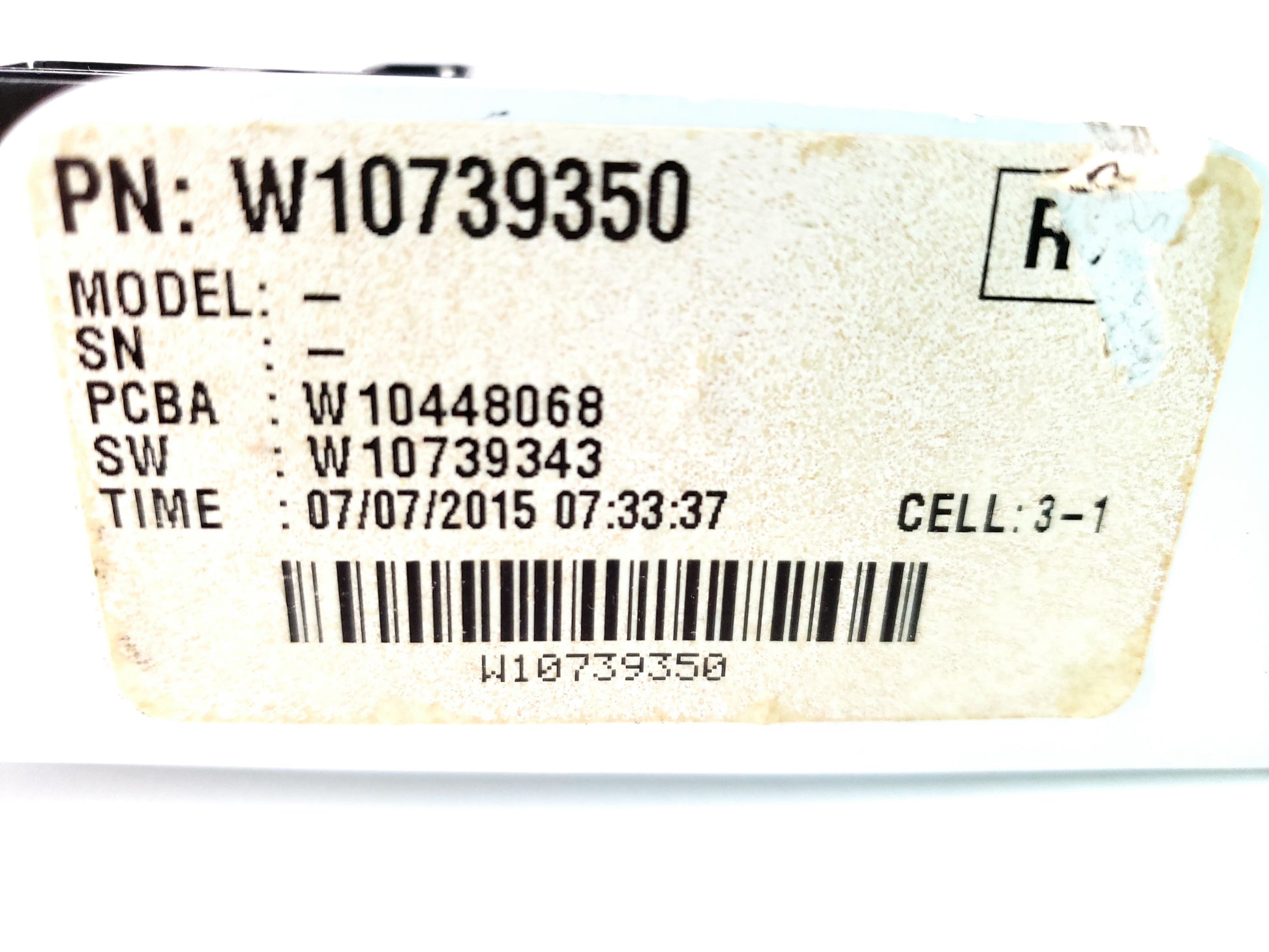 Whirlpool Dryer Control Board W10739350 (W10448068)