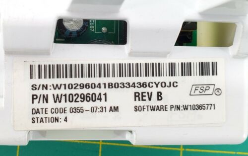 Whirlpool Washer Control Board W10296041
