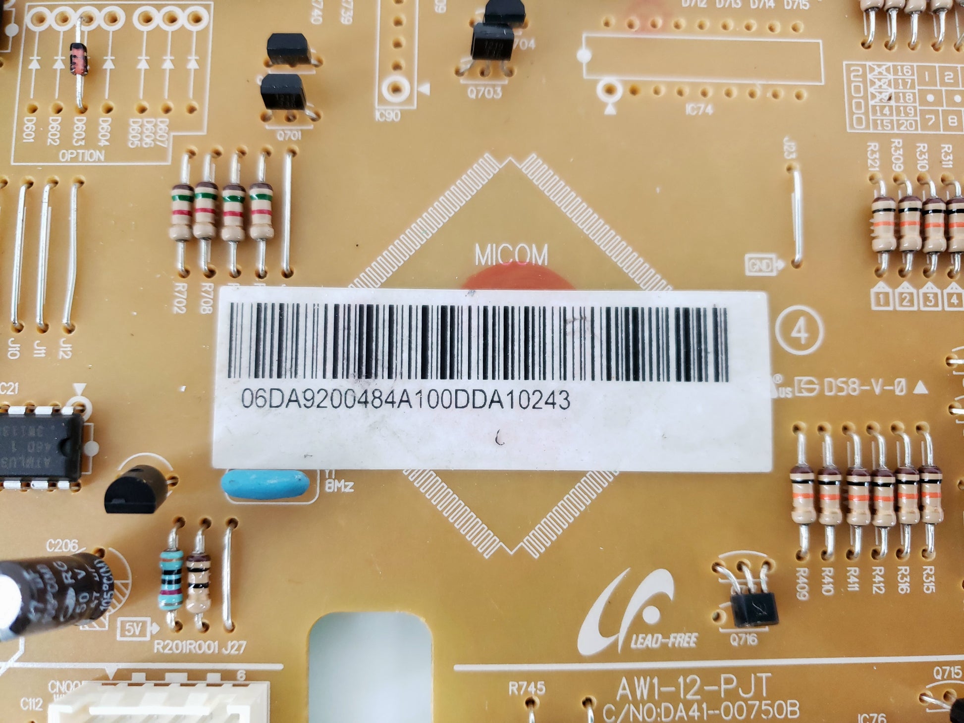 Samsung Refrigerator Control Board DA92-00484A