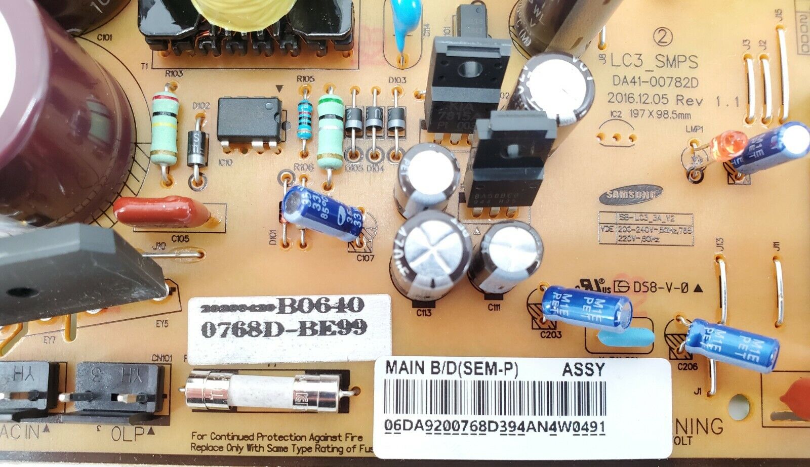 Samsung Refrigerator Board DA92-00768D