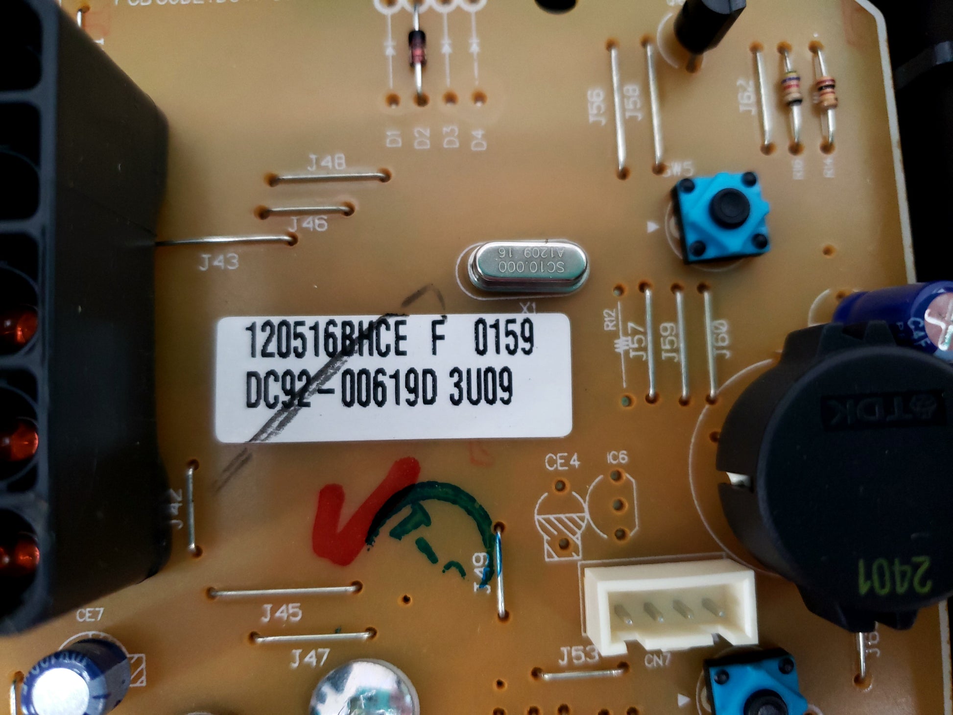 Samsung Dryer Control Board DC92-00621C DC92-00619D